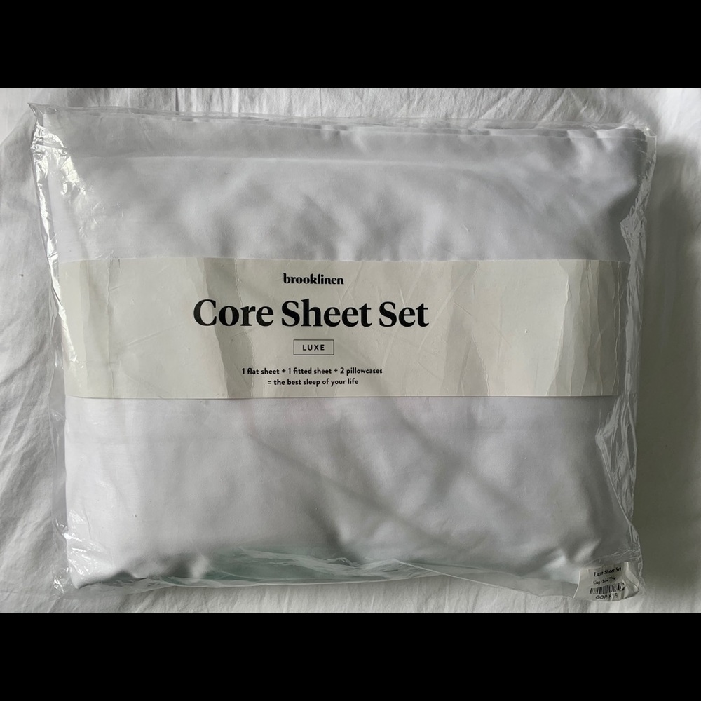 Brooklinen Luxe Core Sheet Set, White, King Size